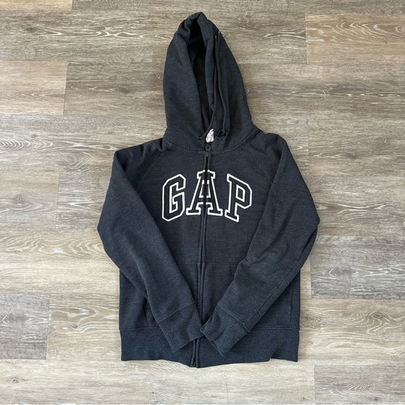 Dark grey gap zip up hoodie sweatshirt jacket size extra small - Picture 2 of 6